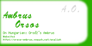 ambrus orsos business card